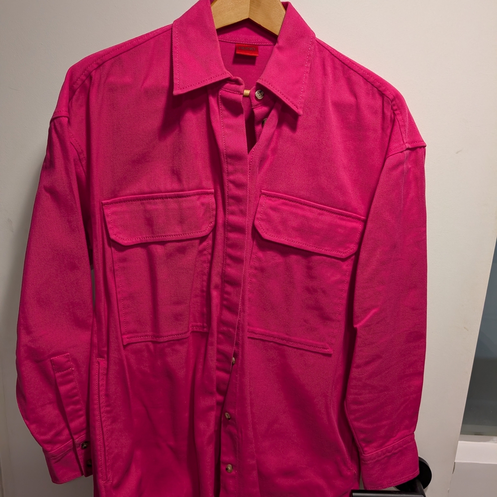 HUGO Women's Vibrant Pink Shirt Jacket
